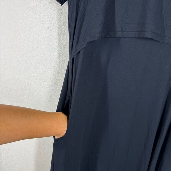 Kindred Bravely Eleanora Maternity and Nursing Dress Solid Black Jersey Knit L - Picture 4 of 6